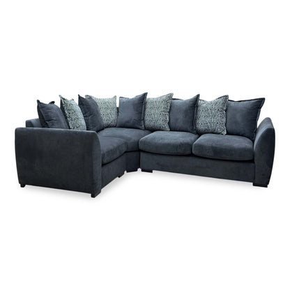 'Havana' Charcoal Grey Fabric Scatterback Left hand Double Arm Corner Group