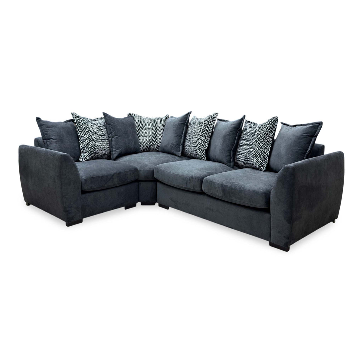 'Havana' Charcoal Grey Fabric Scatterback Left hand Double Arm Corner Group