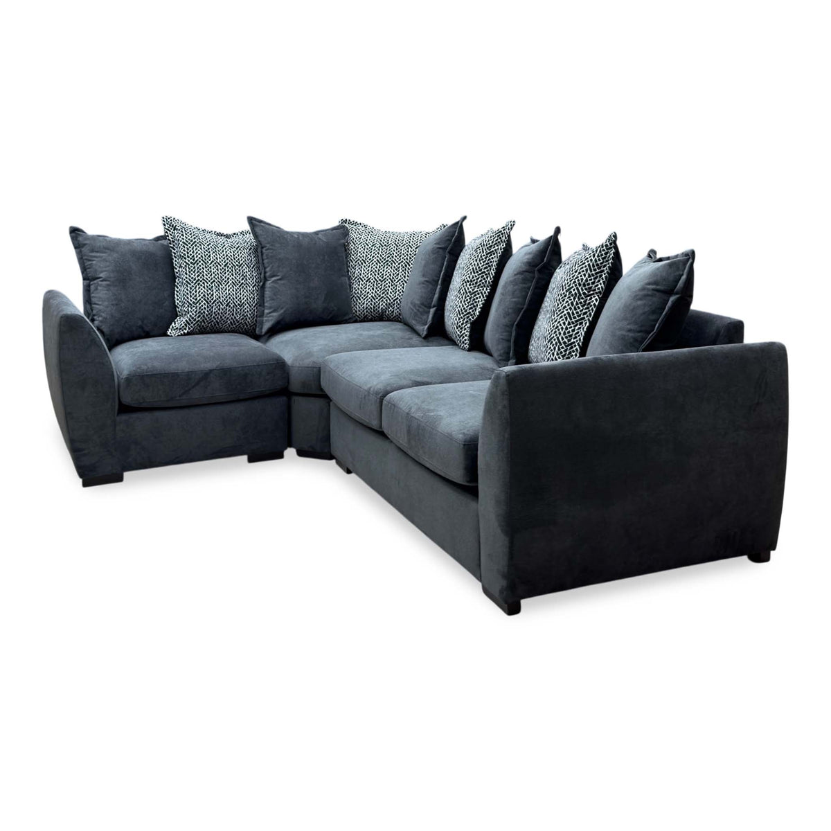 'Havana' Charcoal Grey Fabric Scatterback Left hand Double Arm Corner Group