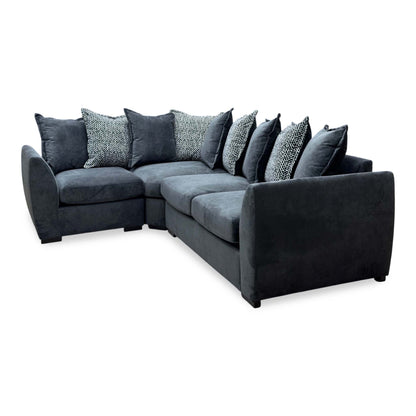 'Havana' Charcoal Grey Fabric Scatterback Left hand Double Arm Corner Group