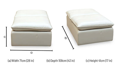 World of Leather 'Starlight Express' Bv-862c Bisque Cream Leather Storage Chair Footstool