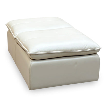 World of Leather 'Starlight Express' Bv-862c Bisque Cream Leather Storage Chair Footstool