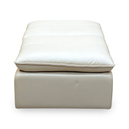 World of Leather 'Starlight Express' Bv-862c Bisque Cream Leather Storage Chair Footstool