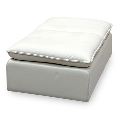 World of Leather 'Starlight Express' Bv-862c Bisque Cream Leather Storage Chair Footstool