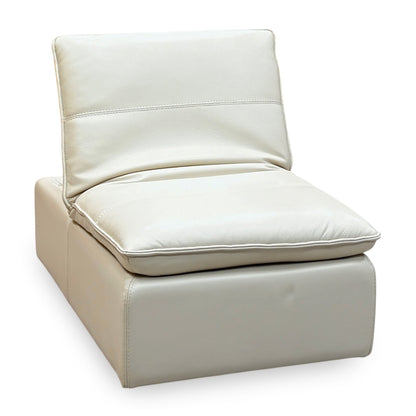 World of Leather 'Starlight Express' Bv-862c Bisque Cream Leather Storage Chair Footstool