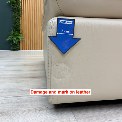 World of Leather 'Starlight Express' Bv-862c Bisque Cream Leather Storage Chair Footstool