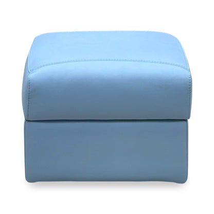 Nicoletti ‘Yari’ Pelle Botero 2167 Cielo Sky Blue Leather Storage Footstool