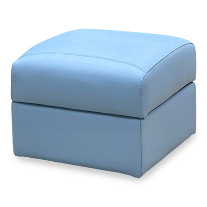 Nicoletti ‘Yari’ Pelle Botero 2167 Cielo Sky Blue Leather Storage Footstool