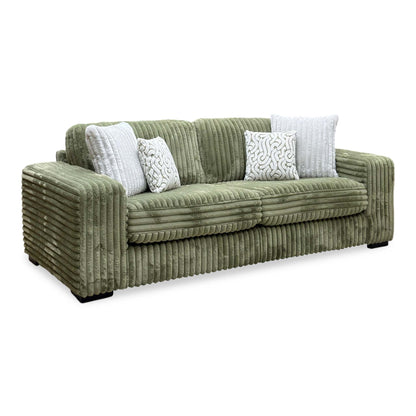 'Cosy’ Olive Green Faux Fur 3 Seater Sofa