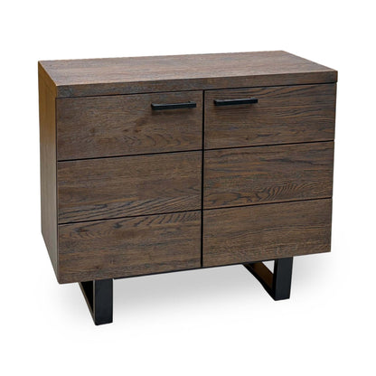 'Mars' Dark Solid Oak 2 Door Small Sideboard