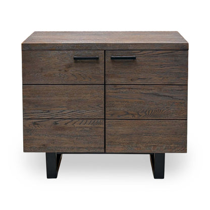 'Mars' Dark Solid Oak 2 Door Small Sideboard