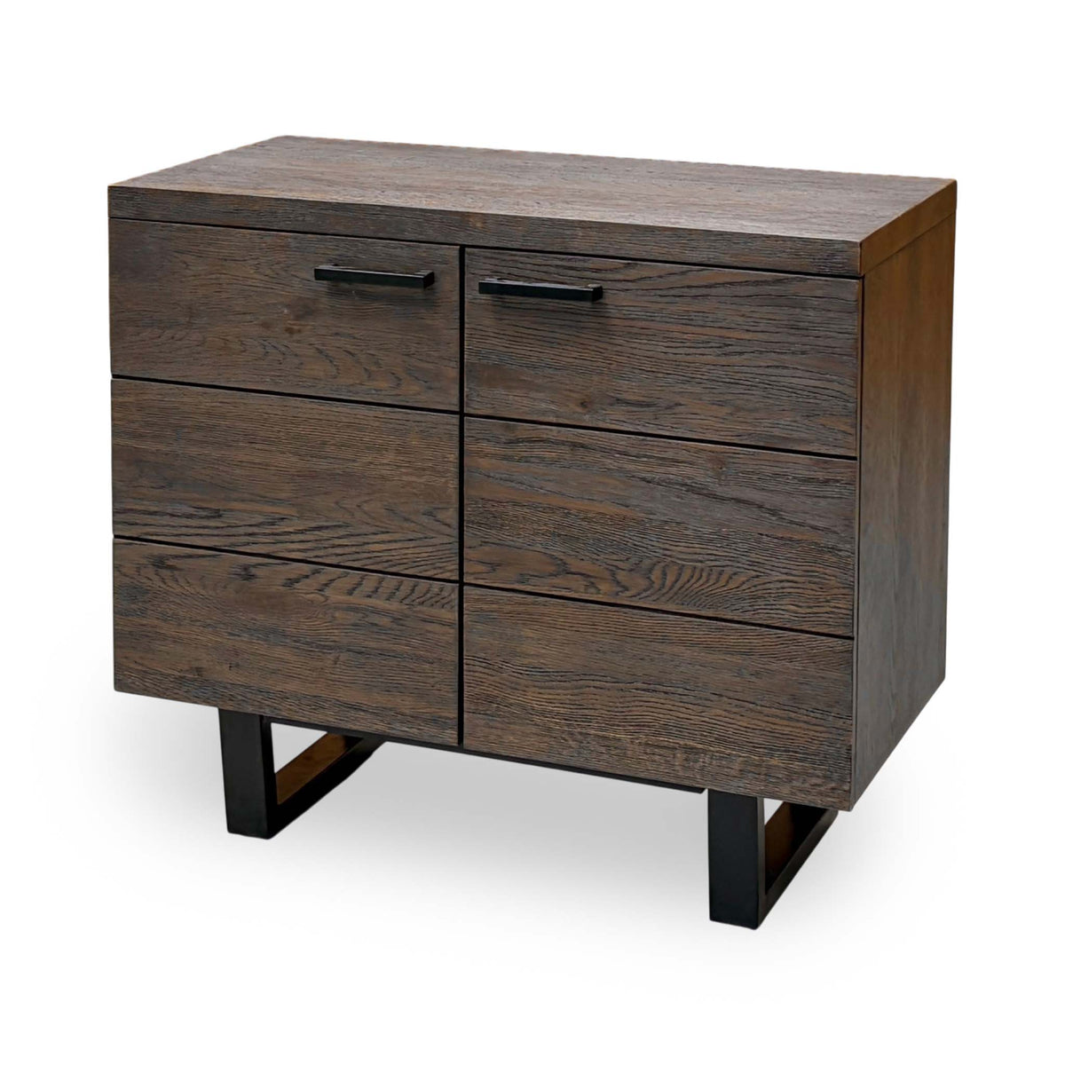 'Mars' Dark Solid Oak 2 Door Small Sideboard