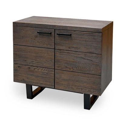 'Mars' Dark Solid Oak 2 Door Small Sideboard