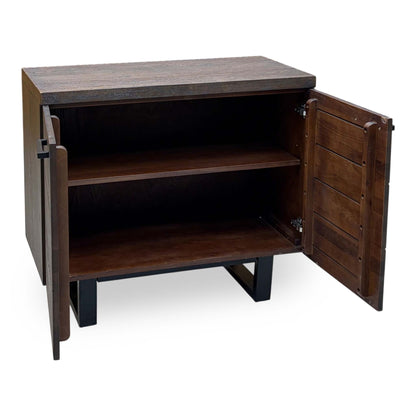 'Mars' Dark Solid Oak 2 Door Small Sideboard