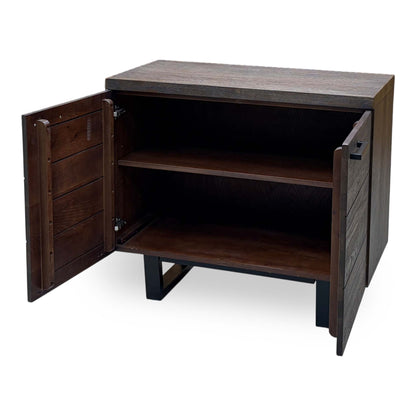 'Mars' Dark Solid Oak 2 Door Small Sideboard