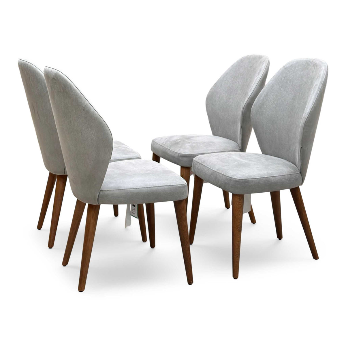 Stone International 'Empire' R015 Satin Dark Grey WWA Fabric Set of 4 Dining Chairs