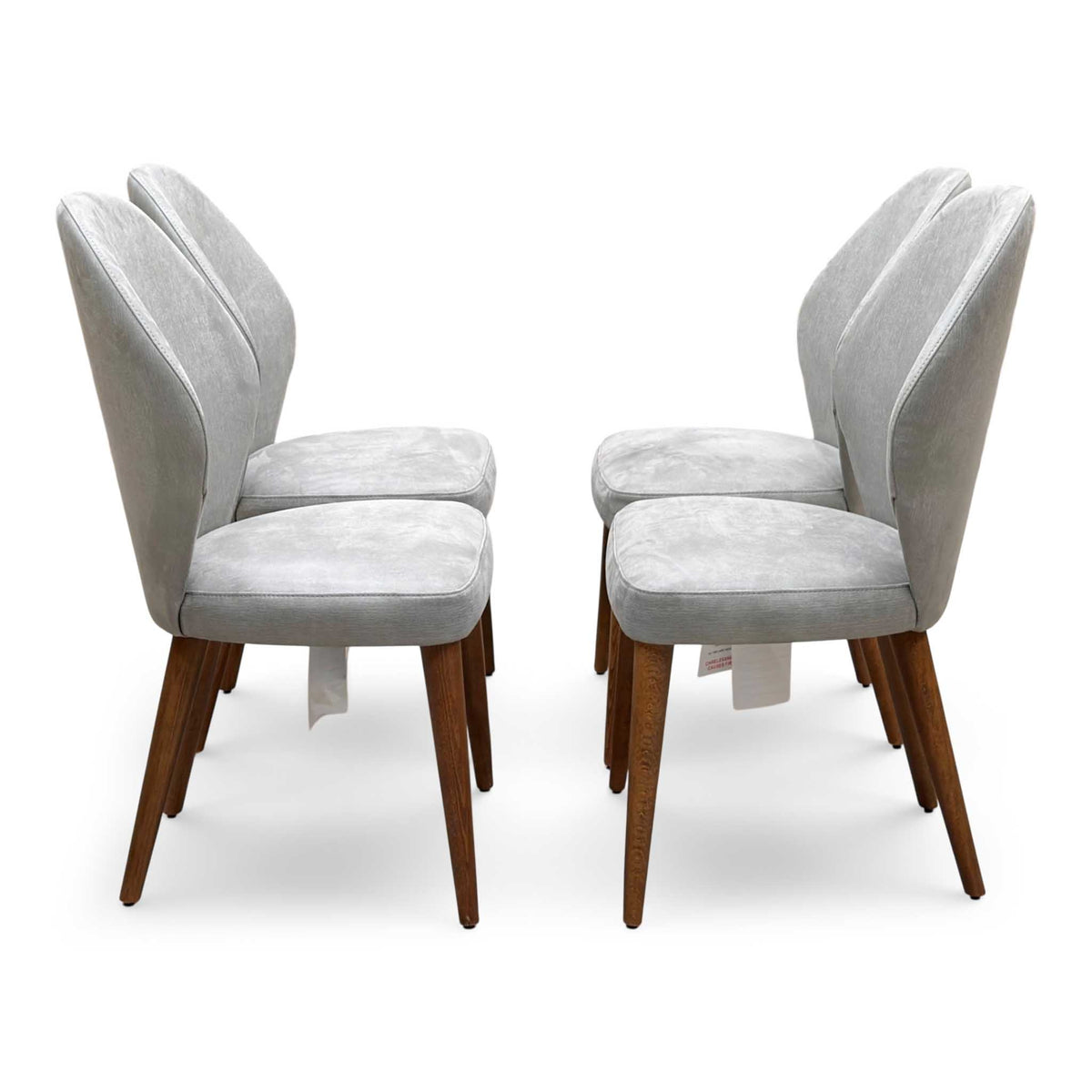 Stone International 'Empire' R015 Satin Dark Grey WWA Fabric Set of 4 Dining Chairs