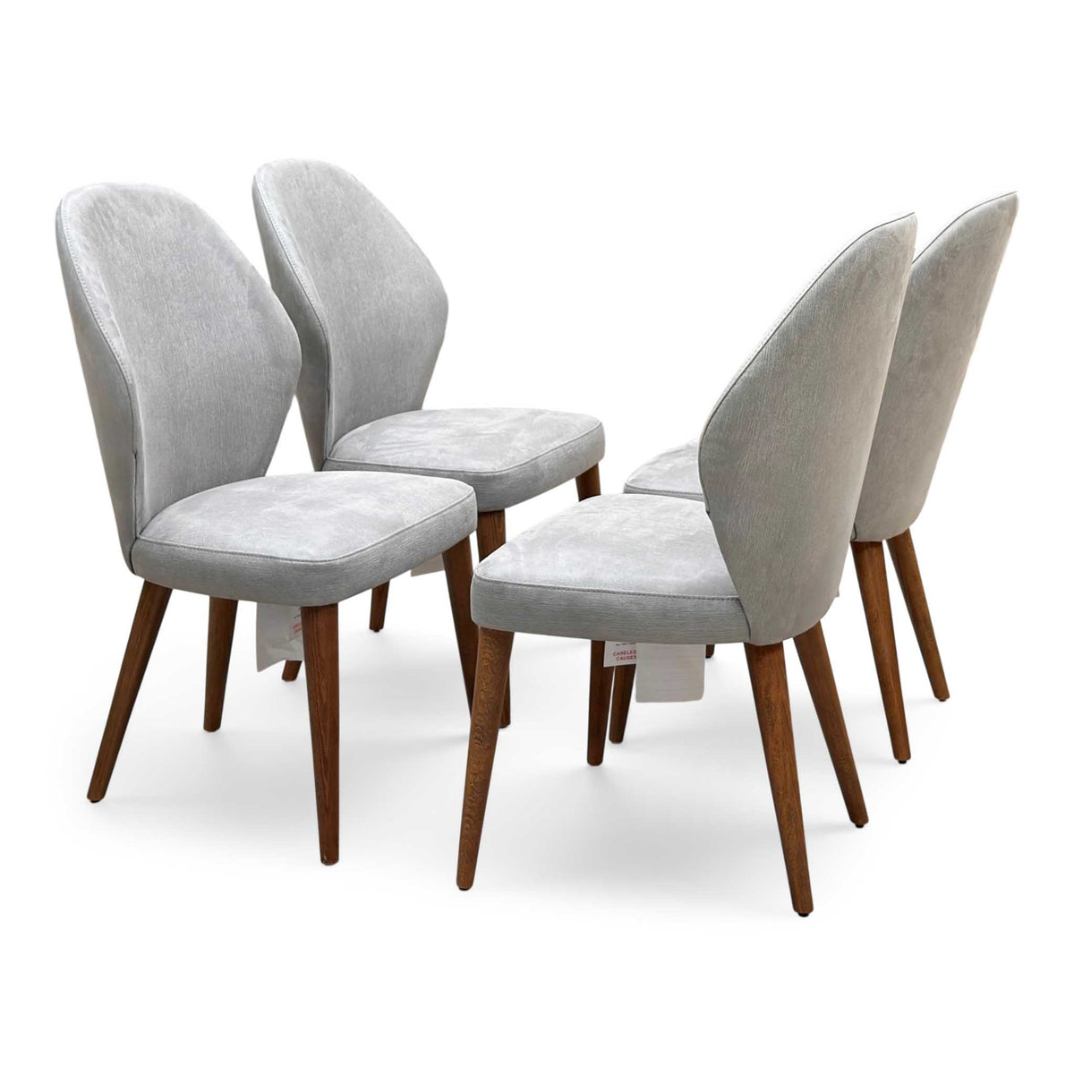 Stone International 'Empire' R015 Satin Dark Grey WWA Fabric Set of 4 Dining Chairs