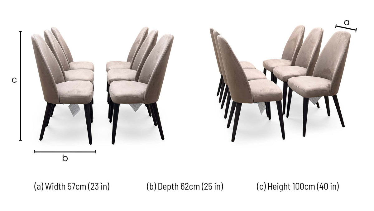 Stone International 'Empire' R066 Satin Taupe Fabric ES Dining Chairs Set of 6