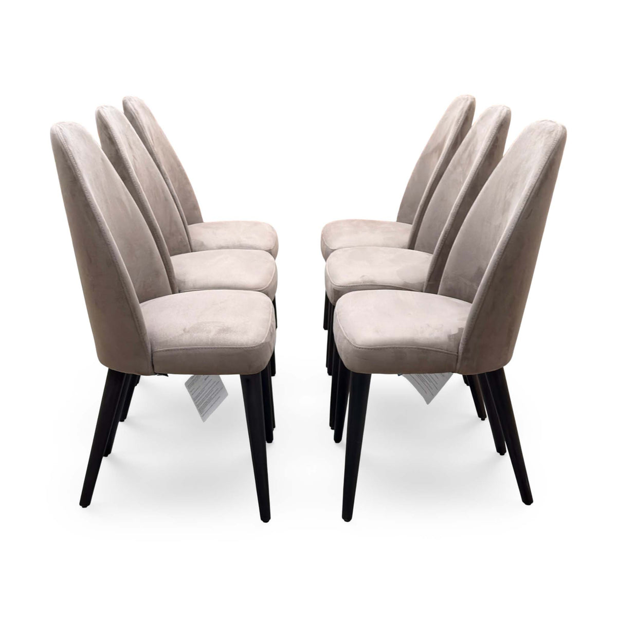 Stone International 'Empire' R066 Satin Taupe Fabric ES Dining Chairs Set of 6