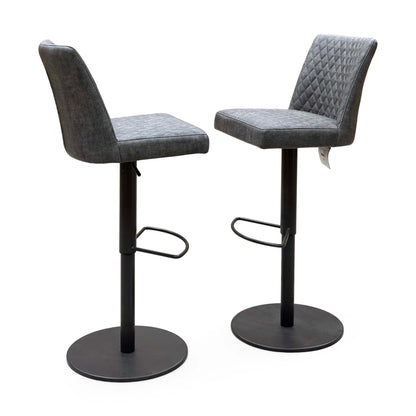 ‘Earth' Grey Fabric Pair of 2 Swivel Dining Chairs