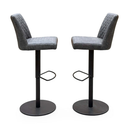 ‘Earth' Grey Fabric Pair of 2 Swivel Dining Chairs