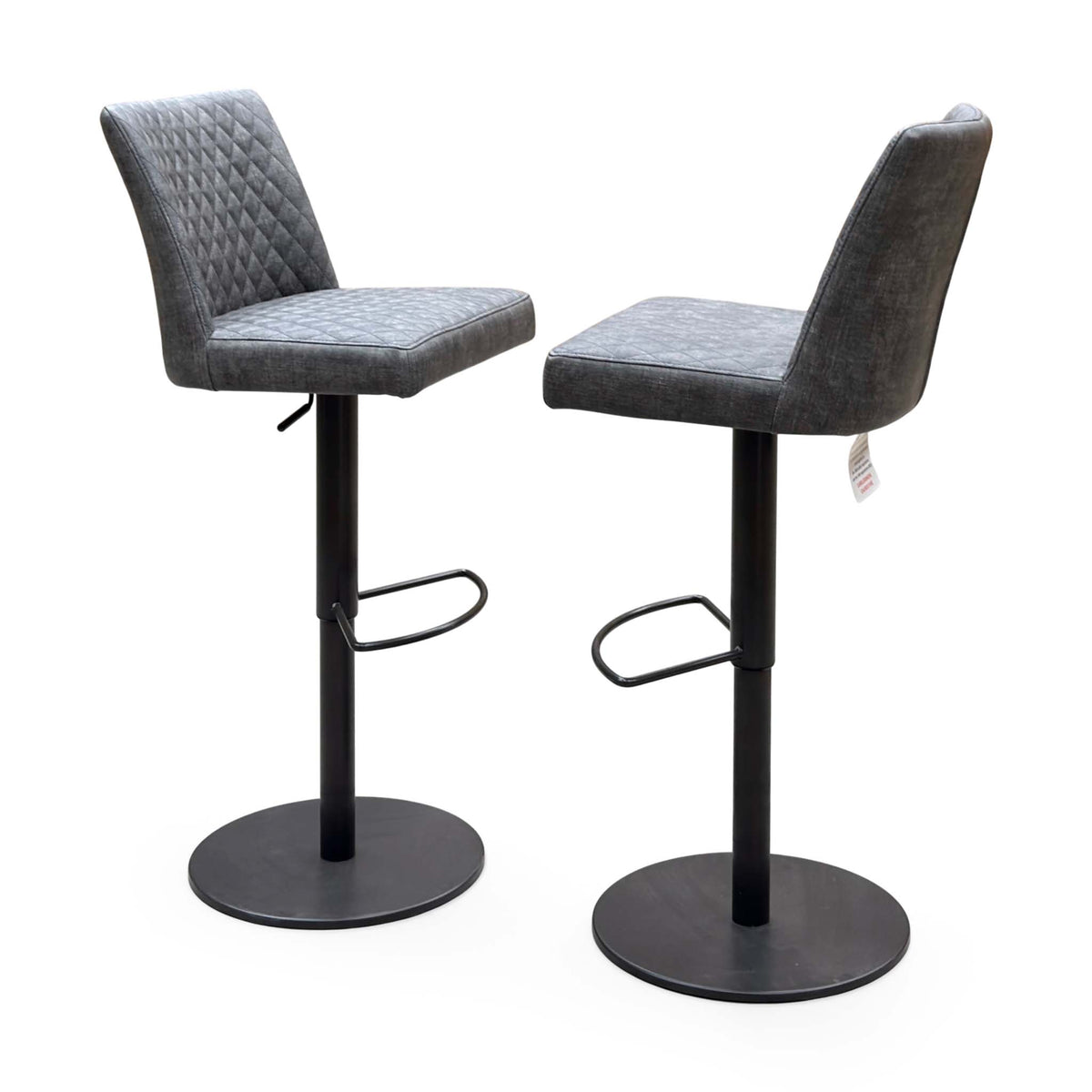 ‘Earth' Grey Fabric Pair of 2 Swivel Dining Chairs
