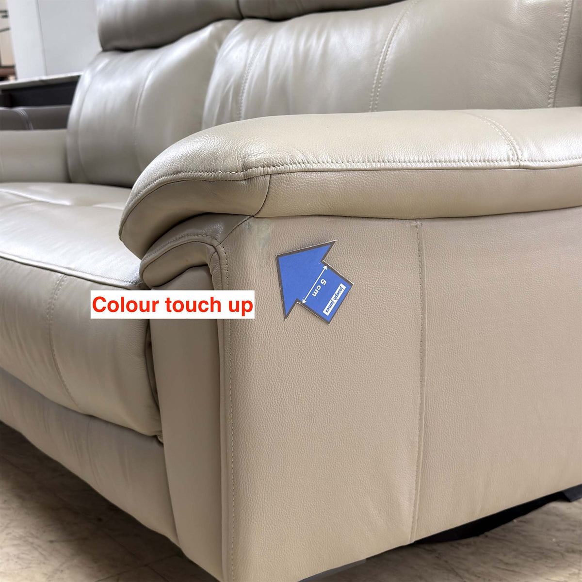 'Panache' Lead Grey Cat-60:23 Leather 3 Seater Sofa