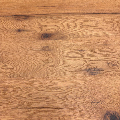 Bodhal ‘Terra’ 6 Bassano Solid Oak Raw Edge 240cm Dining Table with Metal Star Base