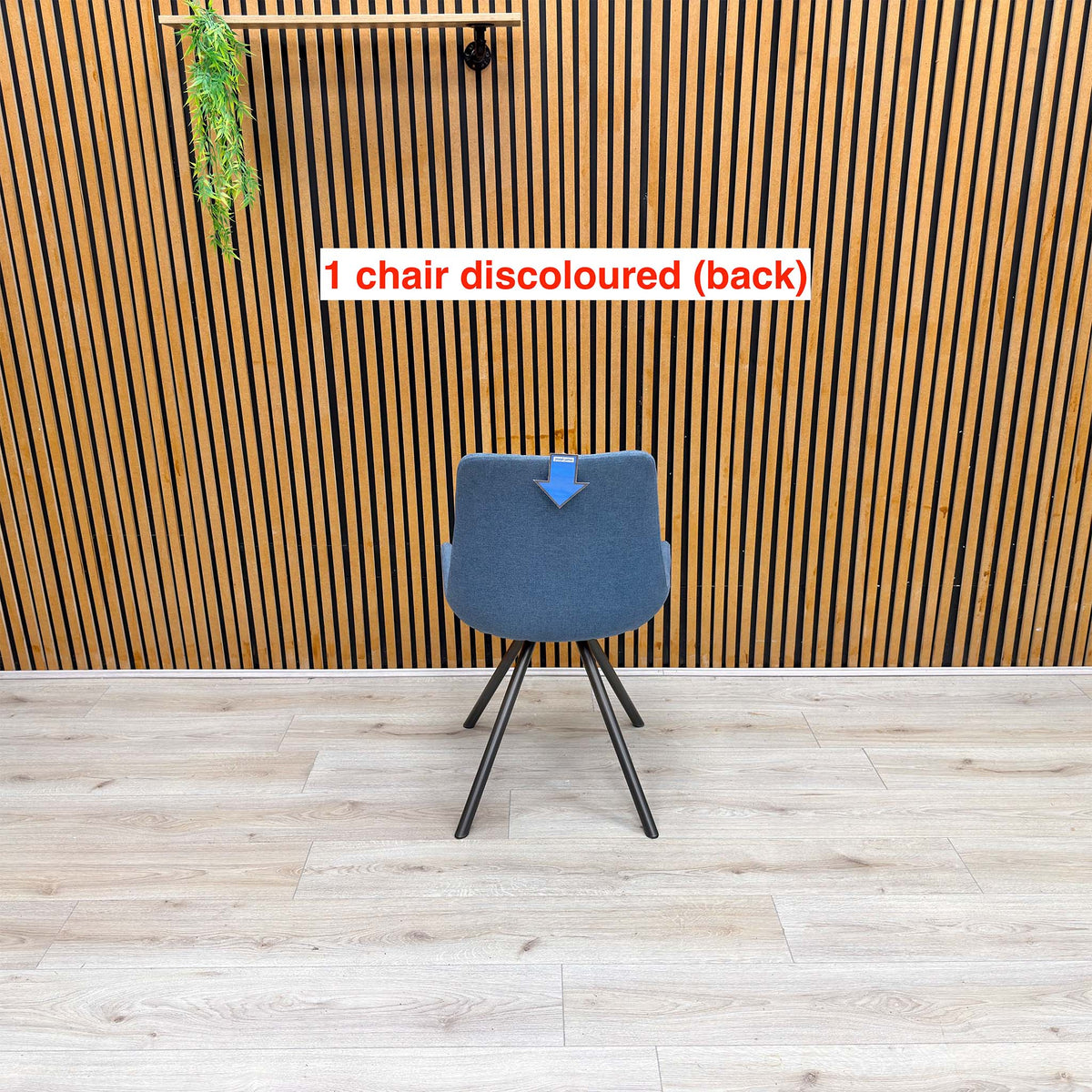 ‘Rocket’ Mineral Blue Fabric Set of 4 Dining Chairs