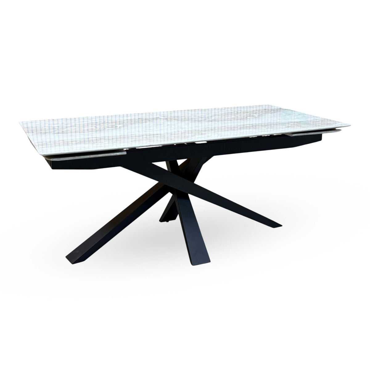 ‘Germain’ Real Marble Top Large Extending Dining Table