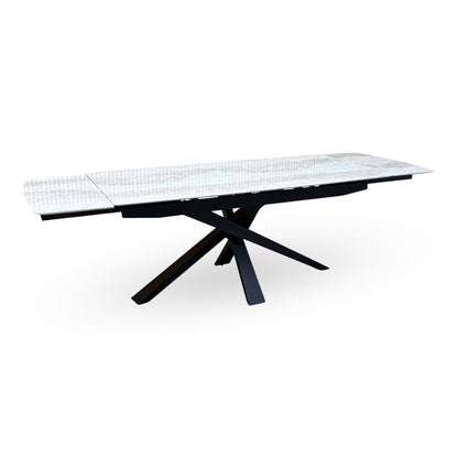 ‘Germain’ Real Marble Top Large Extending Dining Table