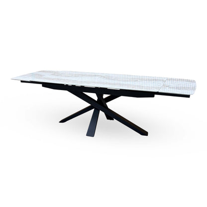 ‘Germain’ Real Marble Top Large Extending Dining Table