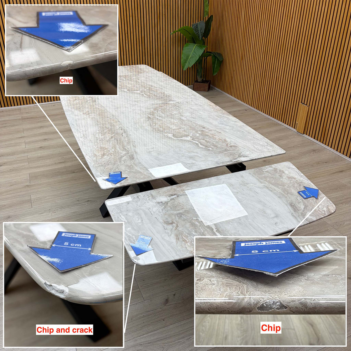 ‘Germain’ Real Marble Top Large Extending Dining Table