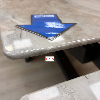 ‘Germain’ Real Marble Top Large Extending Dining Table