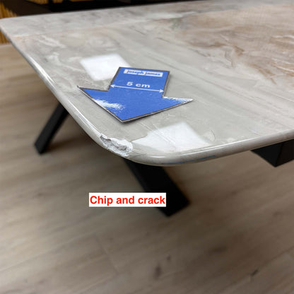 ‘Germain’ Real Marble Top Large Extending Dining Table