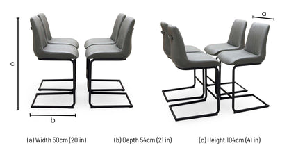 Bodahl 'Terra' Anthracite Grey Faux Leather Set of 4 Cantilever Bar Stools