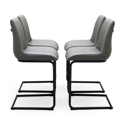 Bodahl 'Terra' Anthracite Grey Faux Leather Set of 4 Cantilever Bar Stools