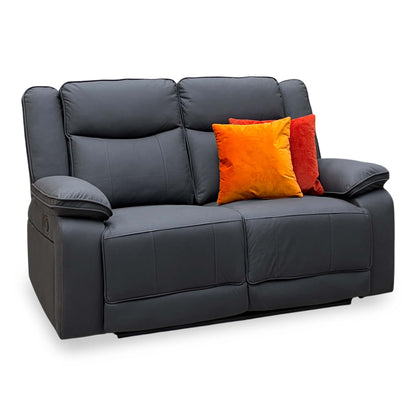 'Milan' Mocha Grey Microfibre Fabric 2 Seater Manual Recliner Sofa