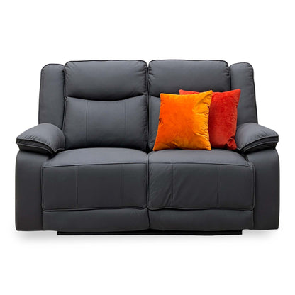 'Milan' Mocha Grey Microfibre Fabric 2 Seater Manual Recliner Sofa