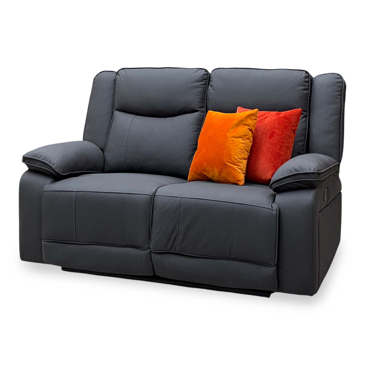 'Milan' Mocha Grey Microfibre Fabric 2 Seater Manual Recliner Sofa