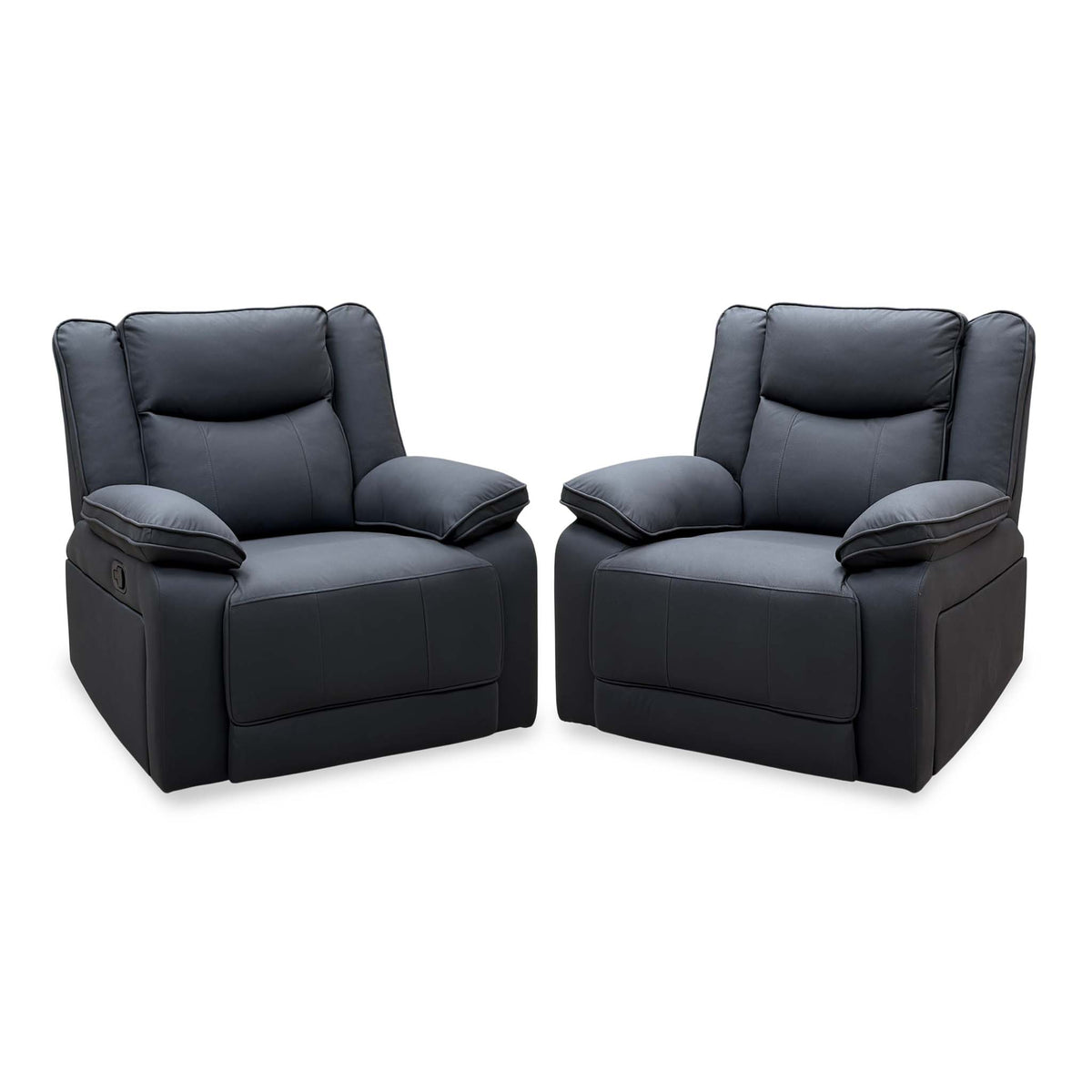 'Milan' Mocha Grey Microfibre Fabric Manual Recliner Chair Set of 2
