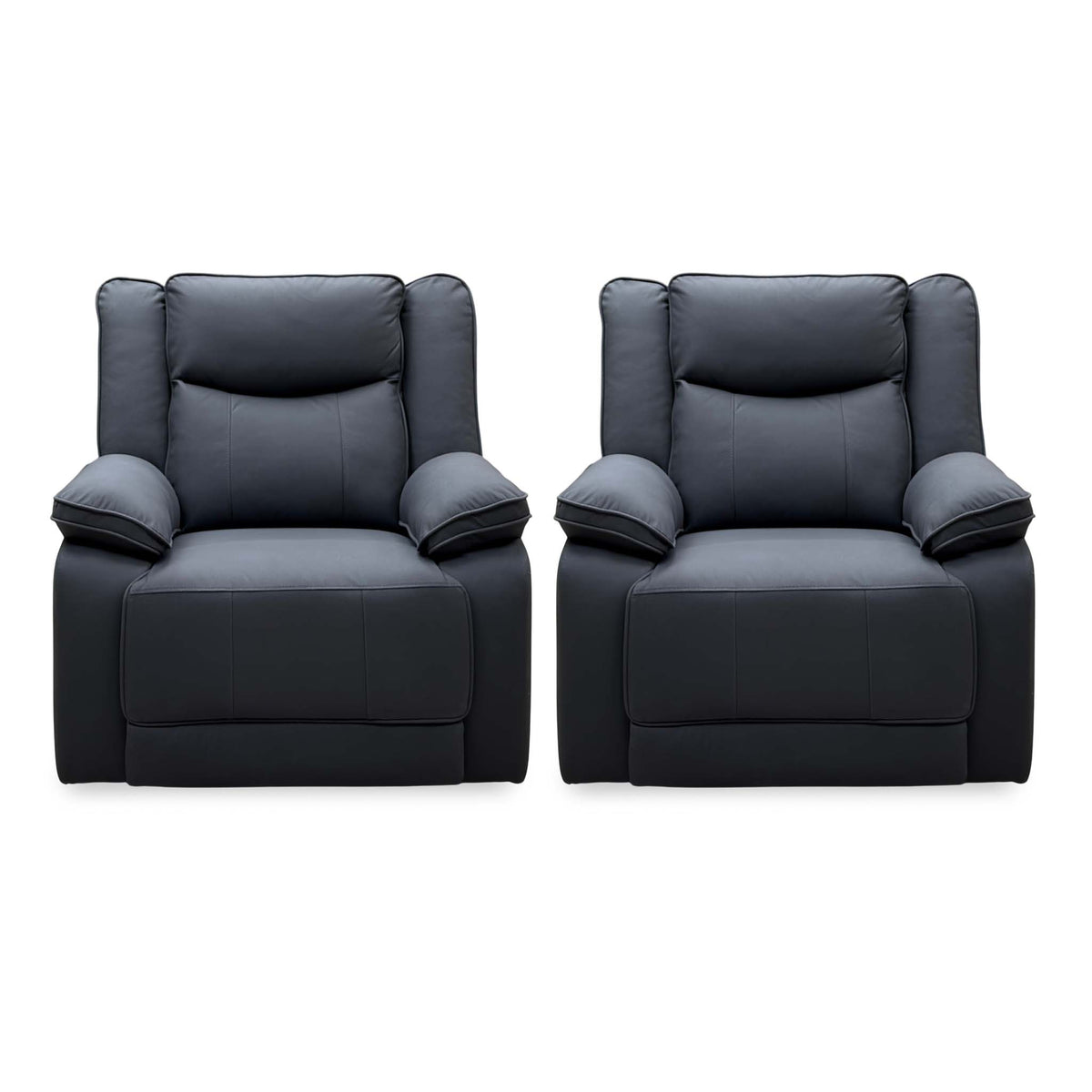 'Milan' Mocha Grey Microfibre Fabric Manual Recliner Chair Set of 2