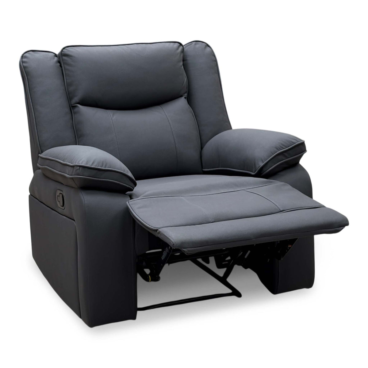 'Milan' Mocha Grey Microfibre Fabric Manual Recliner Chair