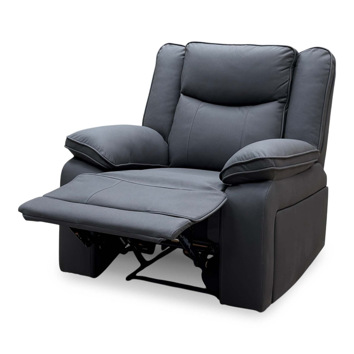 'Milan' Mocha Grey Microfibre Fabric Manual Recliner Chair