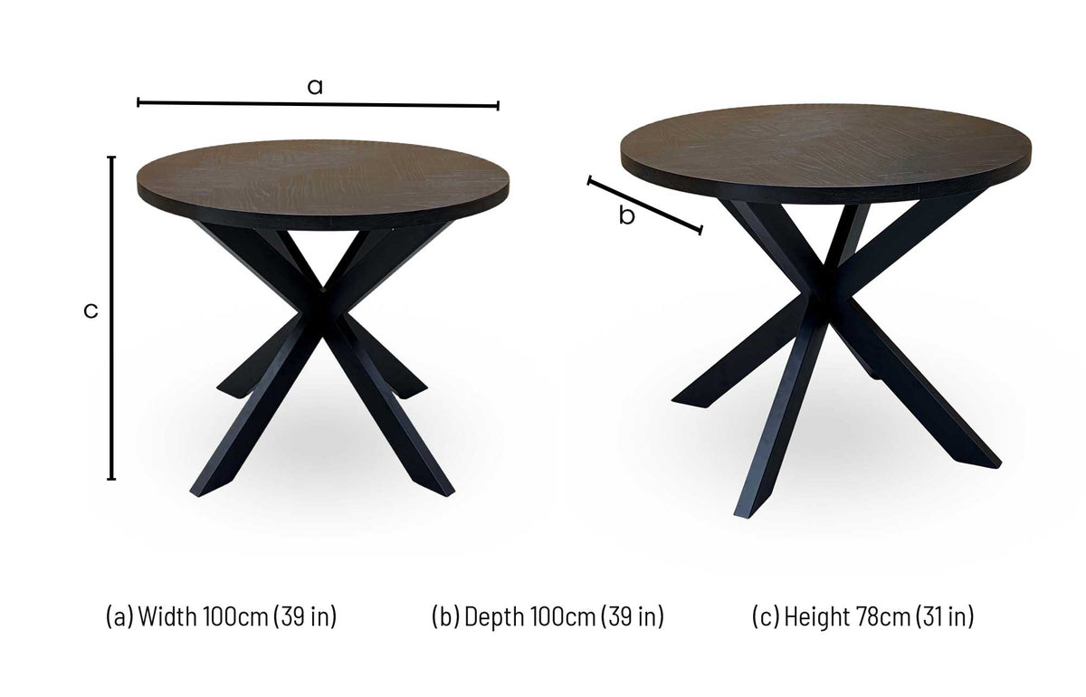 ‘Nate’ Smoked Oak Solid Oak Round Dining Table