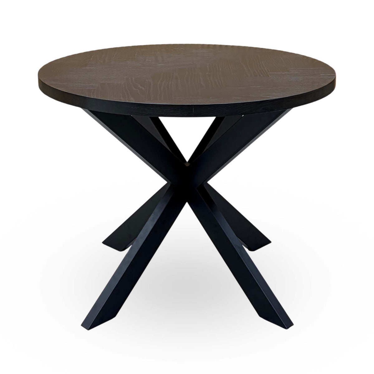 ‘Nate’ Smoked Oak Solid Oak Round Dining Table