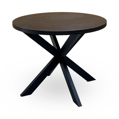 ‘Nate’ Smoked Oak Solid Oak Round Dining Table