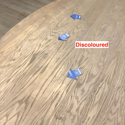 Further close-up of the discolouration on the Falun table top