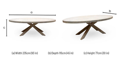 'Falun' Smoked Oak Large Oval Dining Table